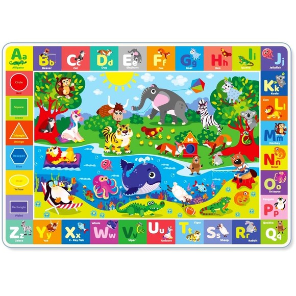 QUOKKA Large Baby Play Mat for Floor Super Soft Plush ABC Playmat for Kids Toddl - Picture 1 of 5